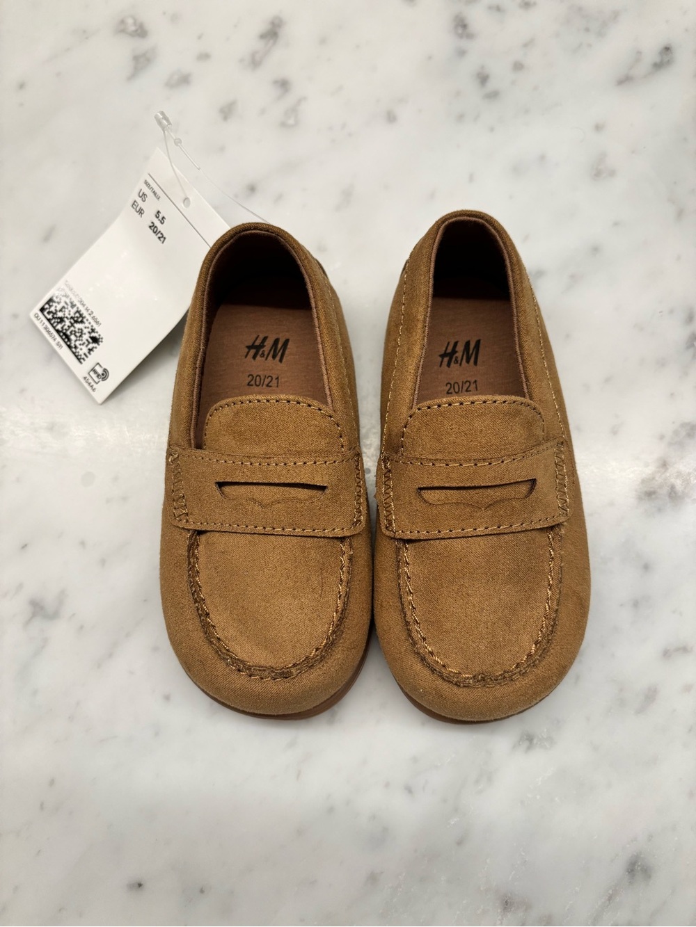 H&M Kids Suede Slip-On Penny Loafers in Brown